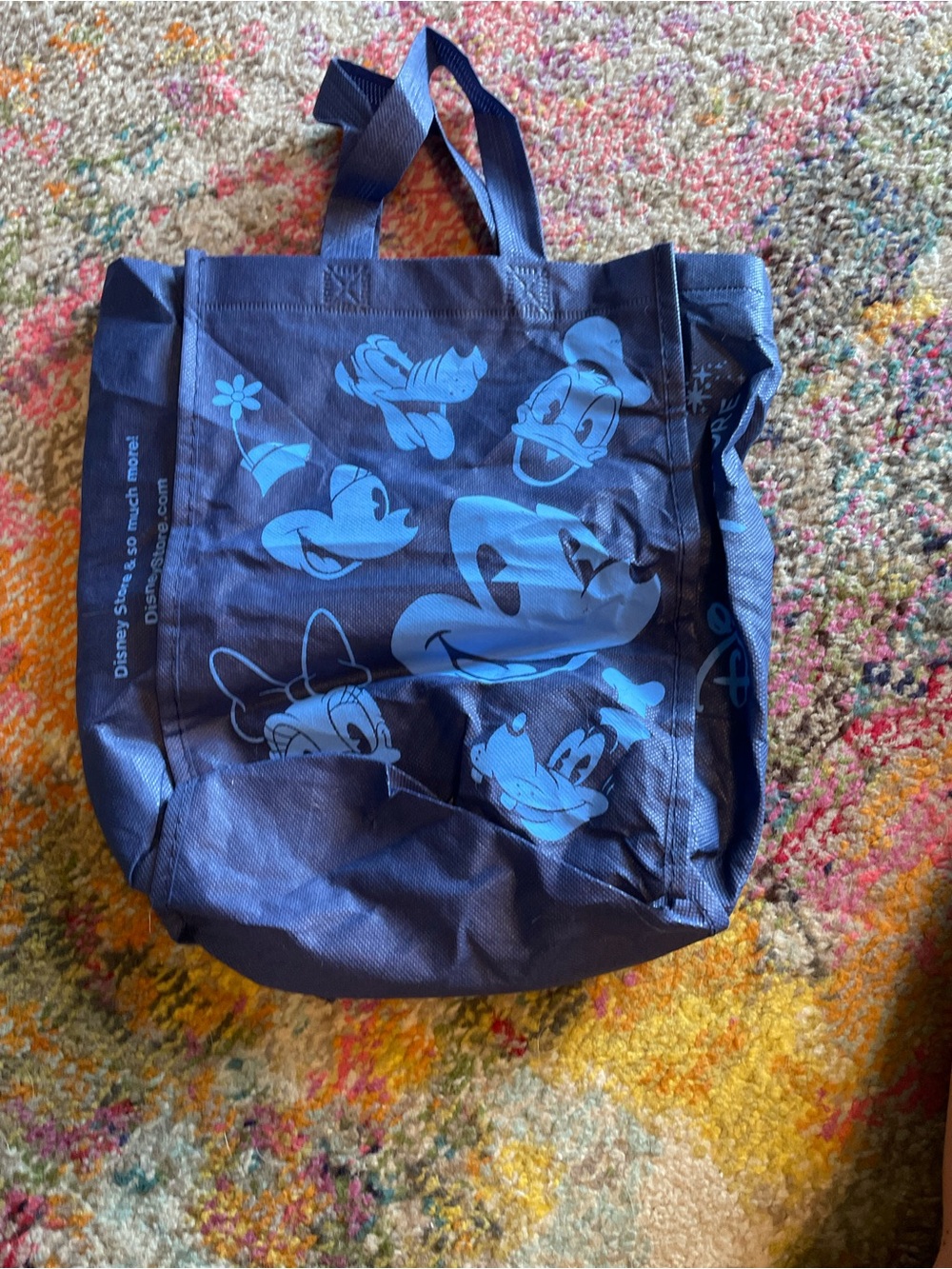 Disney Store Mickey Mouse Reusable Shopping Tote Bag 12x9x5 Inches